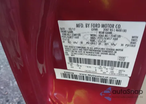 2012 Ford Escape Limited from USA, damaged, VIN 1FMCU9E71CKB99110